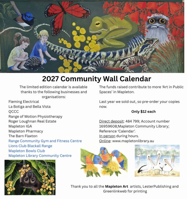 2027 calendar poster 2027 Mapleton Art Calendar